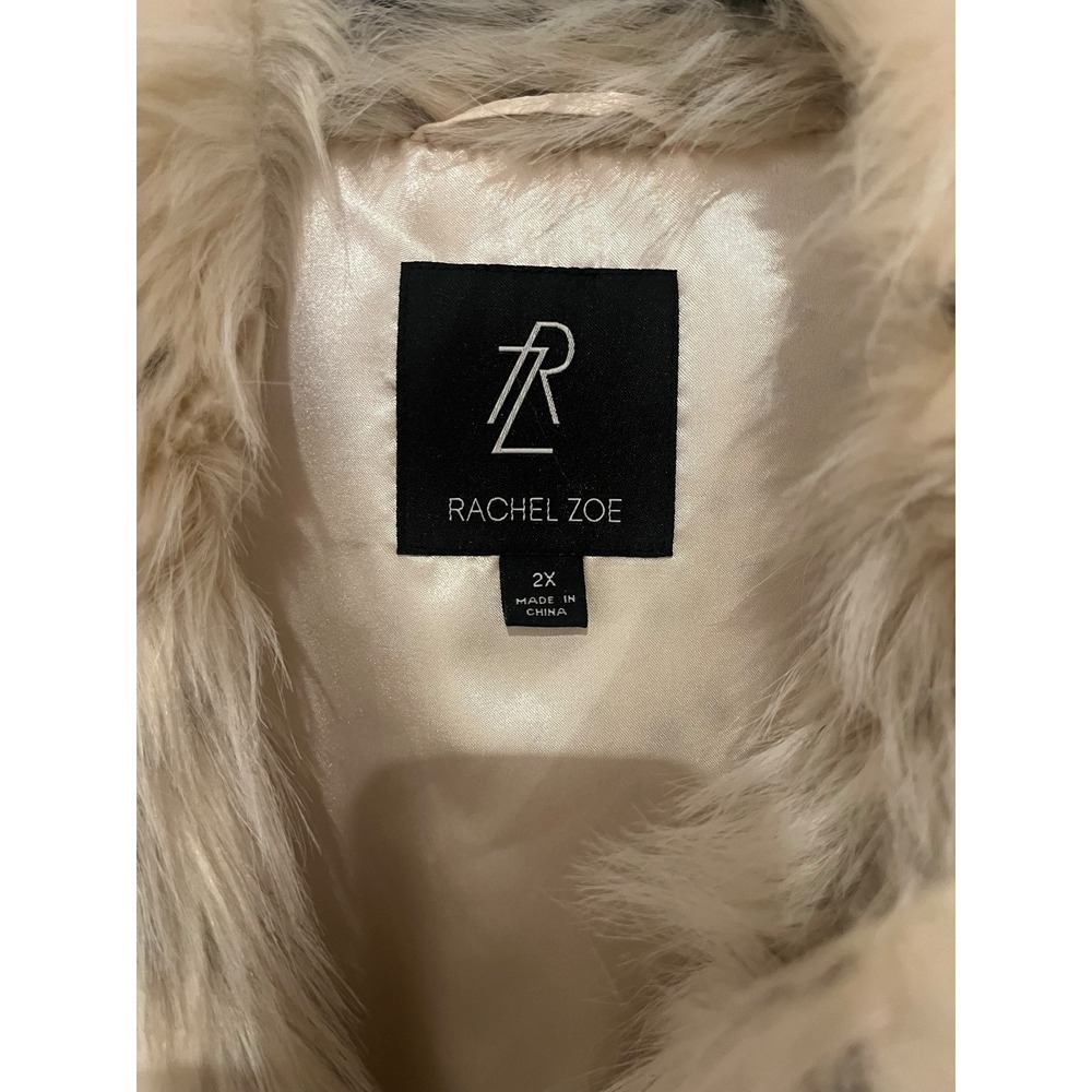 Rachel Zoe Long Faux Fur Boho Luxury Style Vest  Lined Size 2X - Picture 7 of 8
